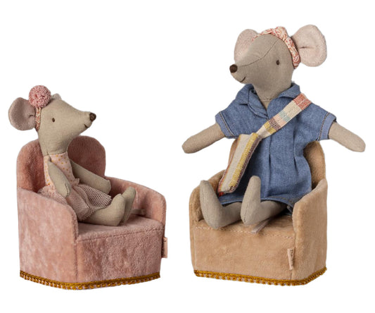 MAILEG SINGLE MOUSE CHAIR - ROSE