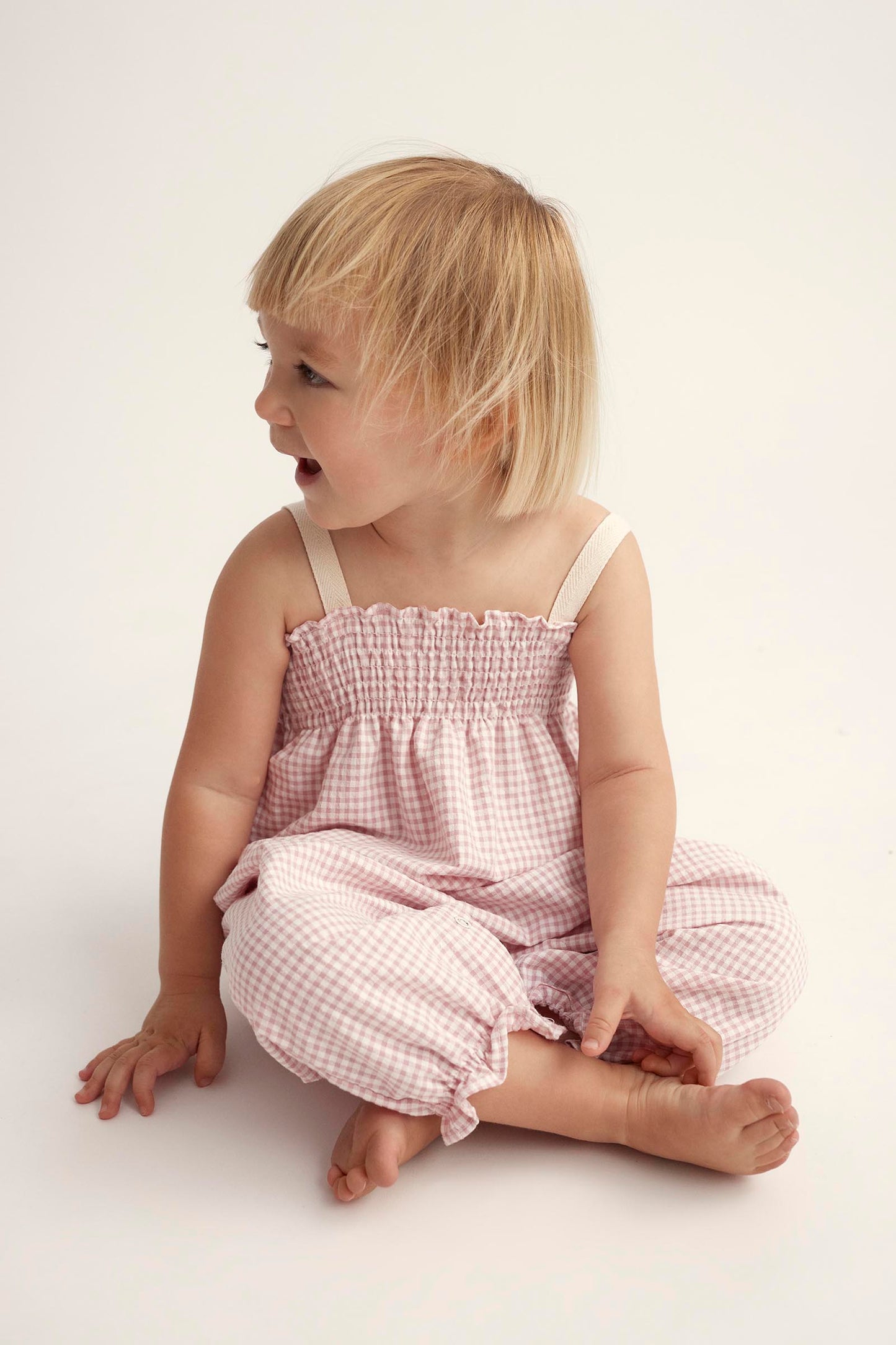 DORA PINK GINGHAM JUMPSUIT