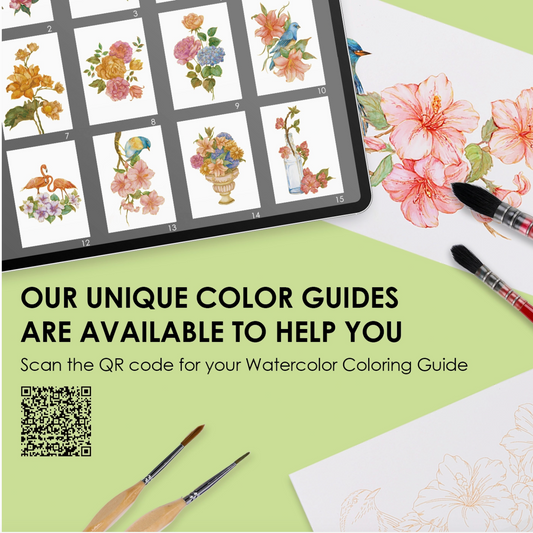 FLORAL WATERCOLOR COLORING BOOK