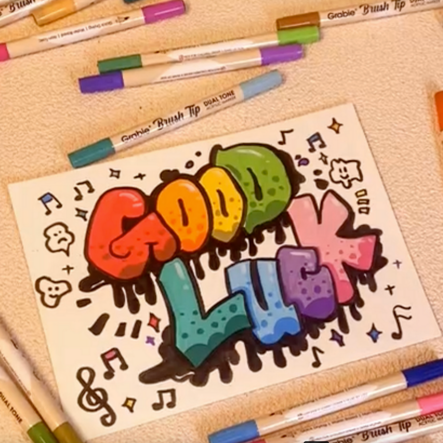 DUEL TONE BRUSH TIP ACRYLIC PAINT MARKER - 36 SET