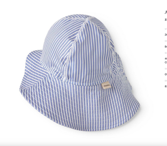 ALBA LONG SWIM HAT - BLUE STRIPES