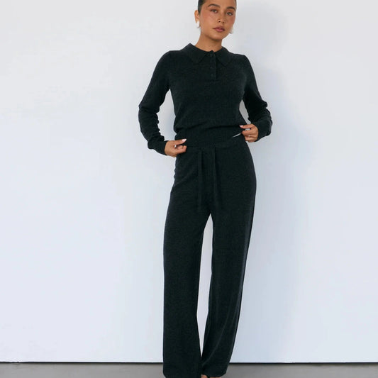 TOVE CASHMERE POLO - CHARCOAL