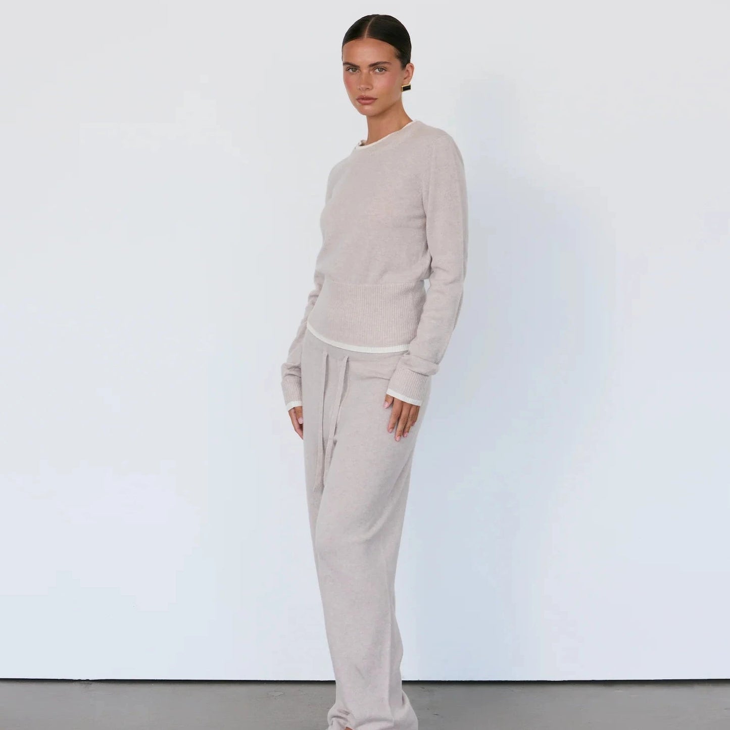 TOVE CASHMERE PULLOVER - STONE