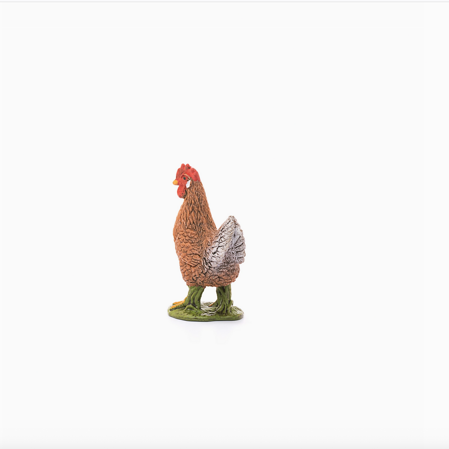 Model of a rooster on a white background