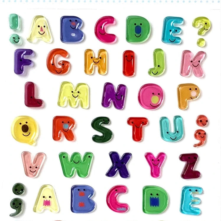 GEL ALPHABET STICKERS