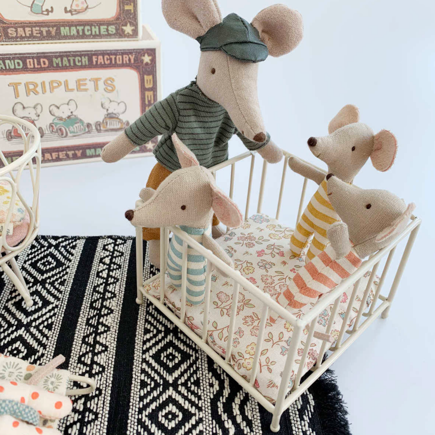 MAILEG BABY MICE TRIPLETS IN MATCHBOX