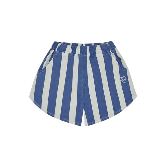 BLUE STRIPES WASHED SHORTS