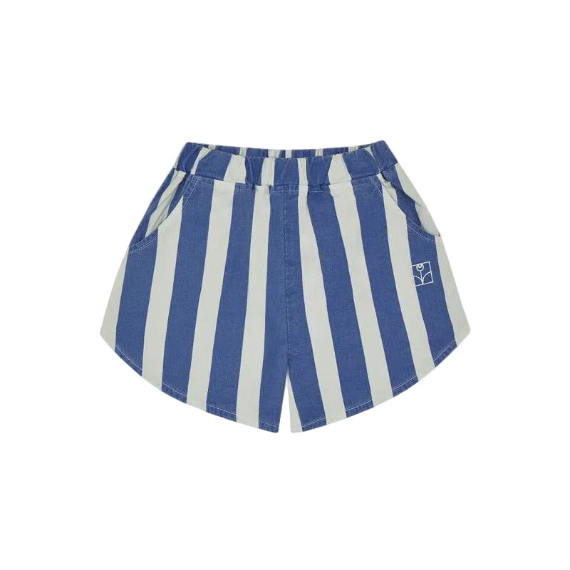 BLUE STRIPES WASHED SHORTS