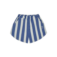 BLUE STRIPES WASHED SHORTS