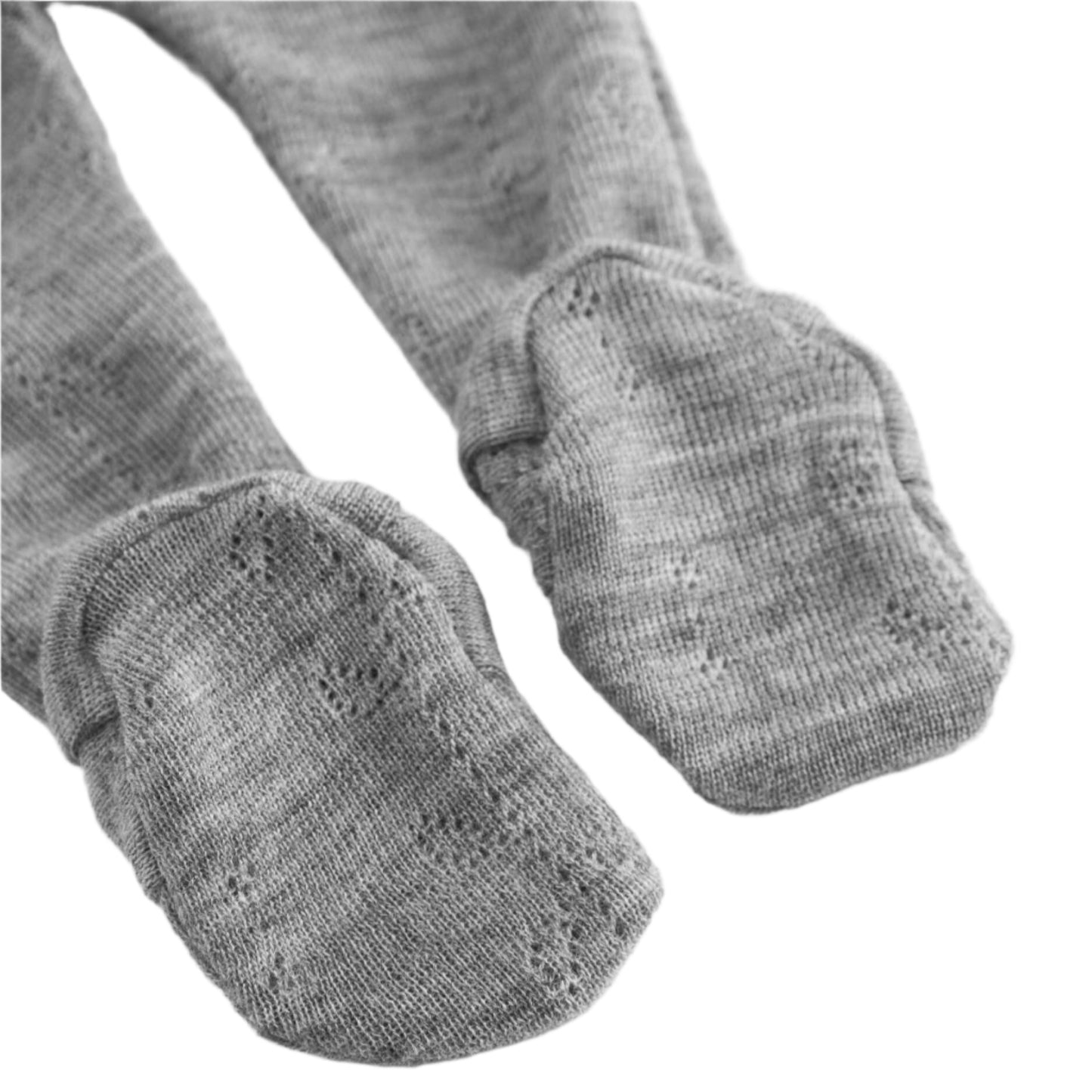 Gray tights with textured finish on a white background