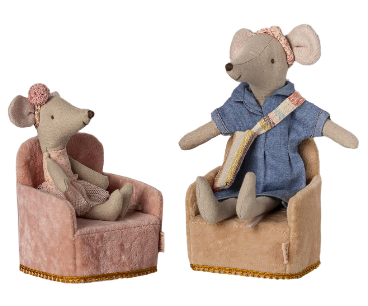 MAILEG SINGLE MOUSE CHAIR - ROSE