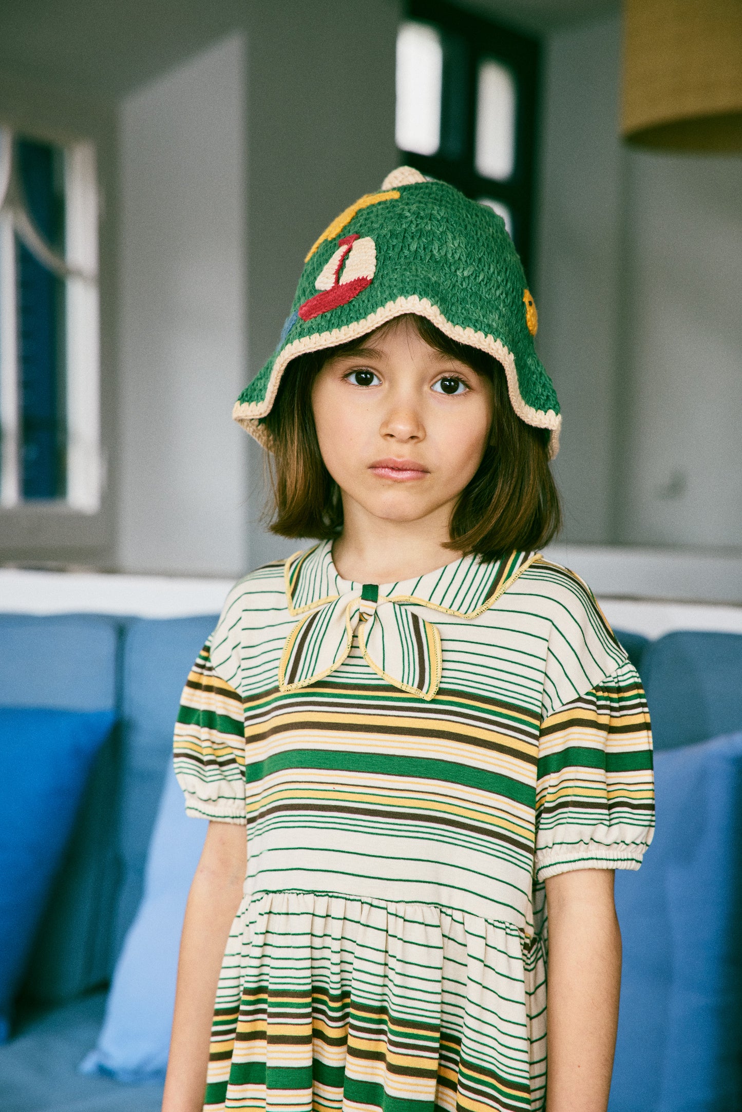 JUNIOR SCOUT DRESS - LAWN PATIO STRIPES