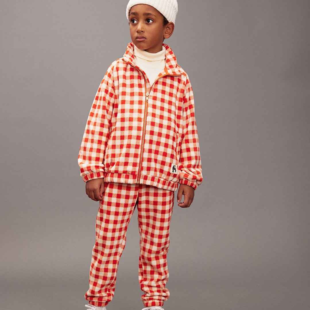 GINGHAM FLEECE TROUSERS