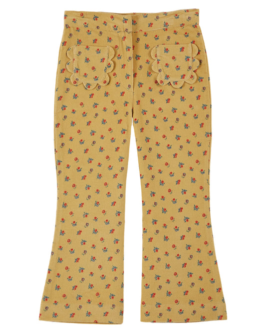 VELOUR FLORAL PANTS