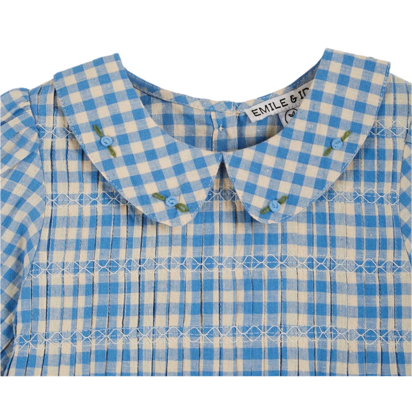 VICHY LAGOON BLUE GINGHAM CHECK BLOUSE