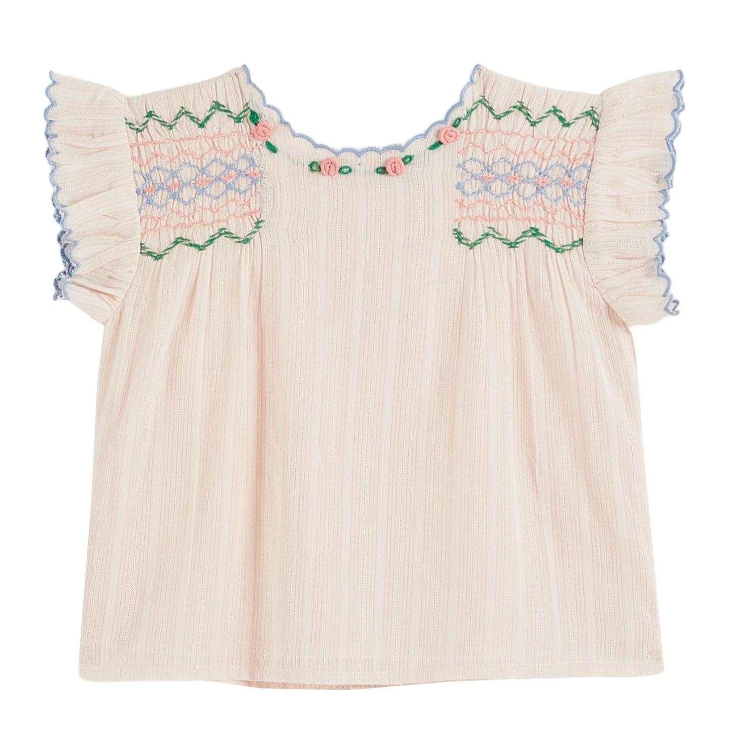 BRODEE SMOCKED BLOUSE - PASTEL PINK