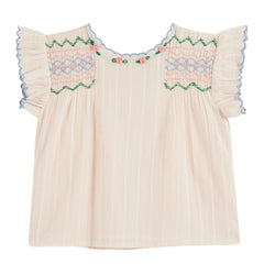 BRODEE SMOCKED BLOUSE - PASTEL PINK