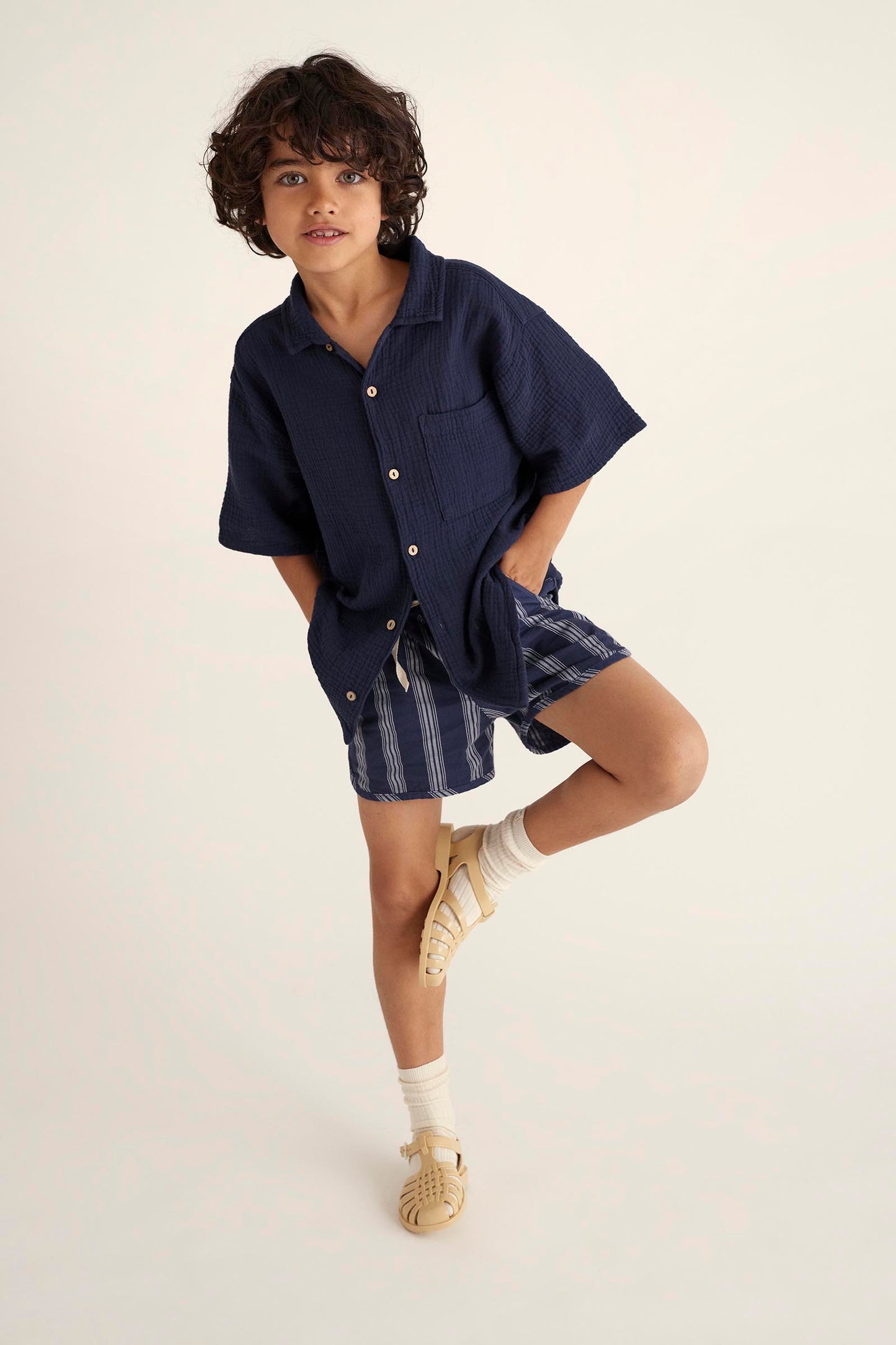 ABEL NAVY GAUZE SHIRT