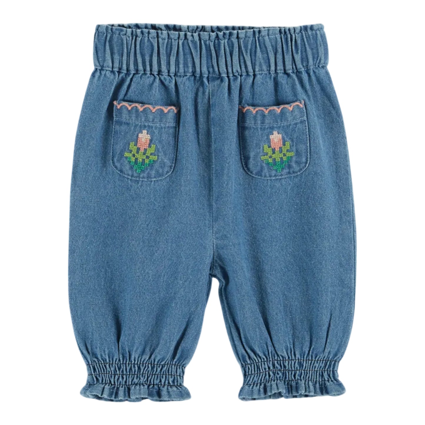 POCHES BRODEES LIGHT DENIM BABY PANTS