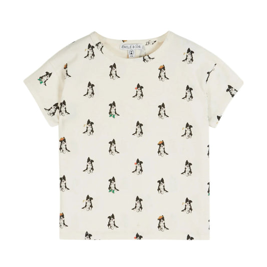 BORDER COLLIE BABY T SHIRT - CREAME