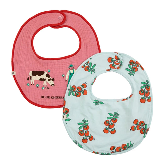 JUICY TOMATO BIB SET x 2