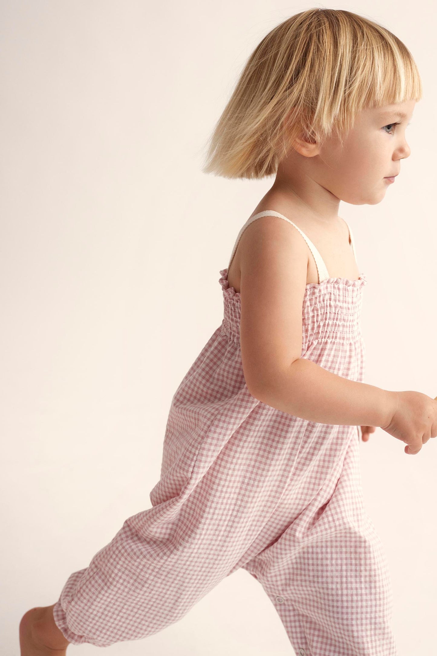 DORA PINK GINGHAM JUMPSUIT