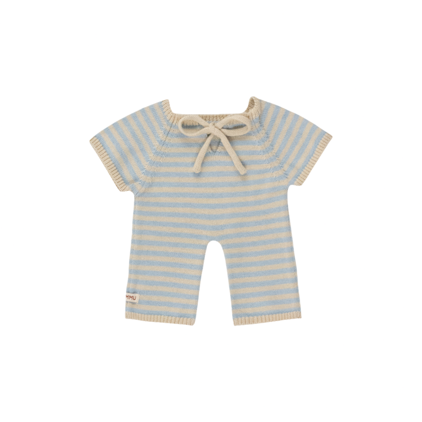 GOMMU STRIPED LONG ONESIE - SKY BLUE AND WHITE