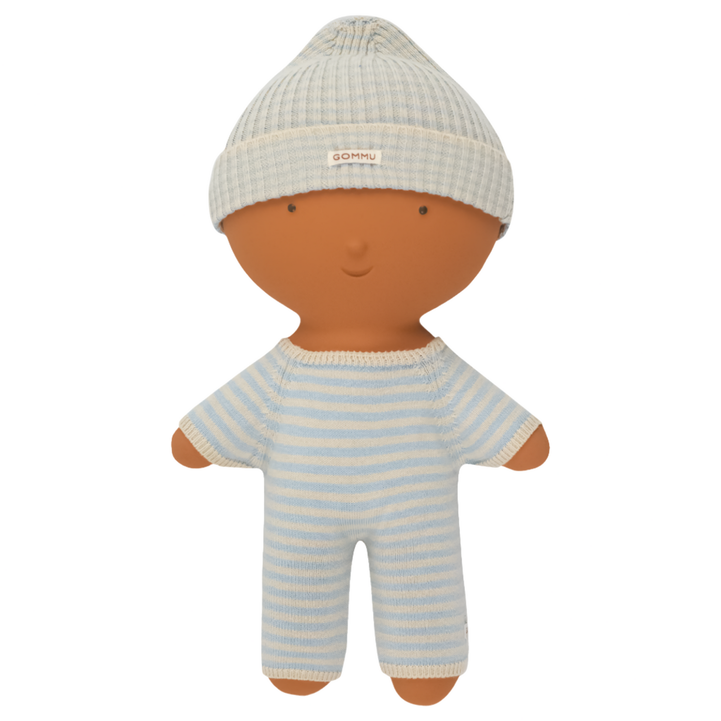 GOMMU STRIPED LONG ONESIE - SKY BLUE AND WHITE