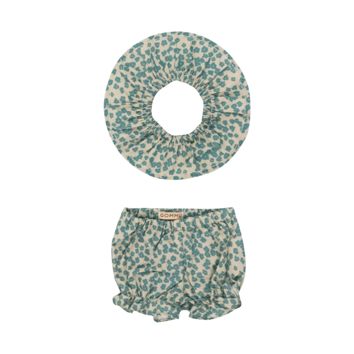 GOMMU SHORT & COLLAR - GREEN FLORAL