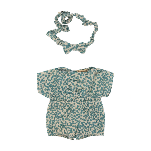 GOMMU ONE-PIECE WITH HEADBAND - GREEN FLORAL
