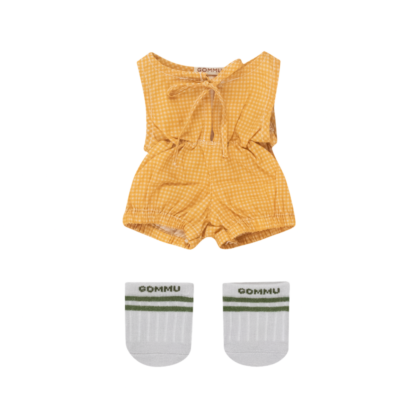 GOMMU ONE-PIECE JUMPER WITH SOCKS - VICHY YELLOW