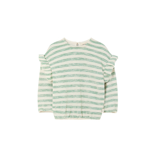 GRETA GREEN GRASS STRIPE BABY SWEATSHIRT