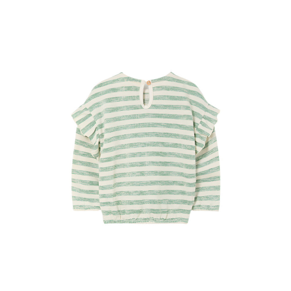 GRETA GREEN GRASS STRIPE BABY SWEATSHIRT