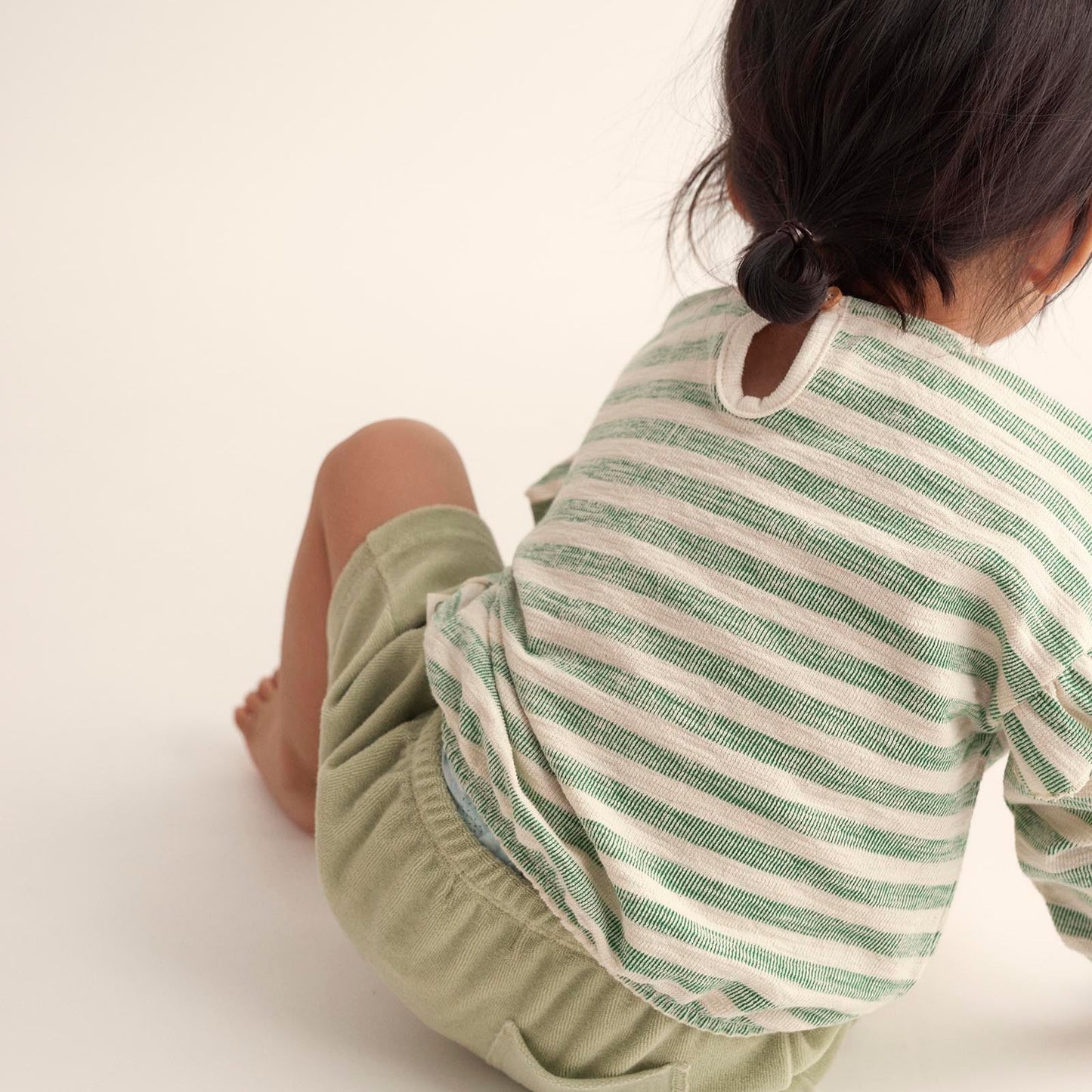 GRETA GREEN GRASS STRIPE BABY SWEATSHIRT