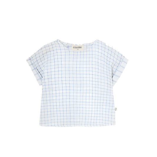 HANNES BLUE PLAID BABY TOP