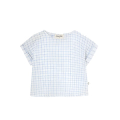 HANNES BLUE PLAID BABY TOP