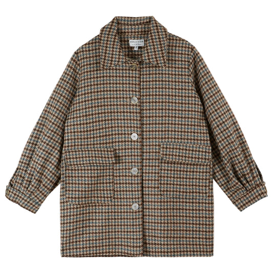 Plaid shirt with buttons on a white background