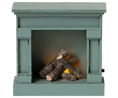 MAILEG MOUSE FIREPLACE -VINTAGE BLUE