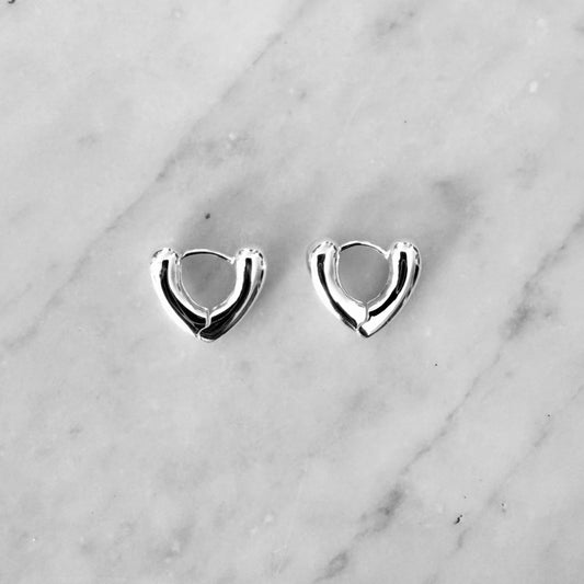 STERLING SILVER THICK V HOOPS