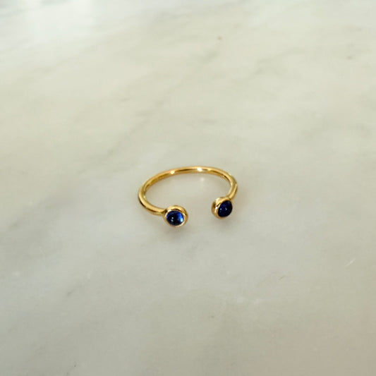 SAPPHIRE BEZEL OPEN RING
