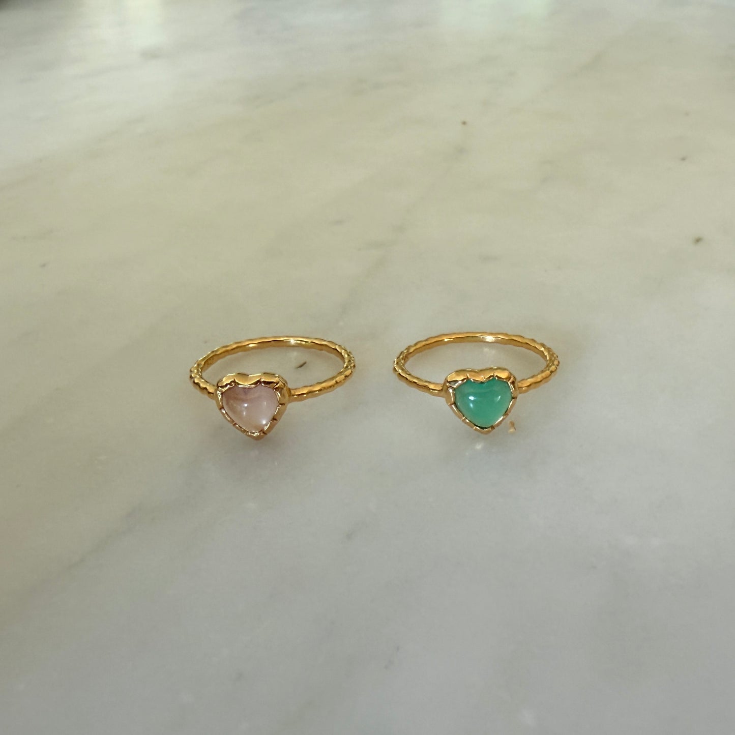 RAINBOW MOONSTONE HEART RING - SMALL