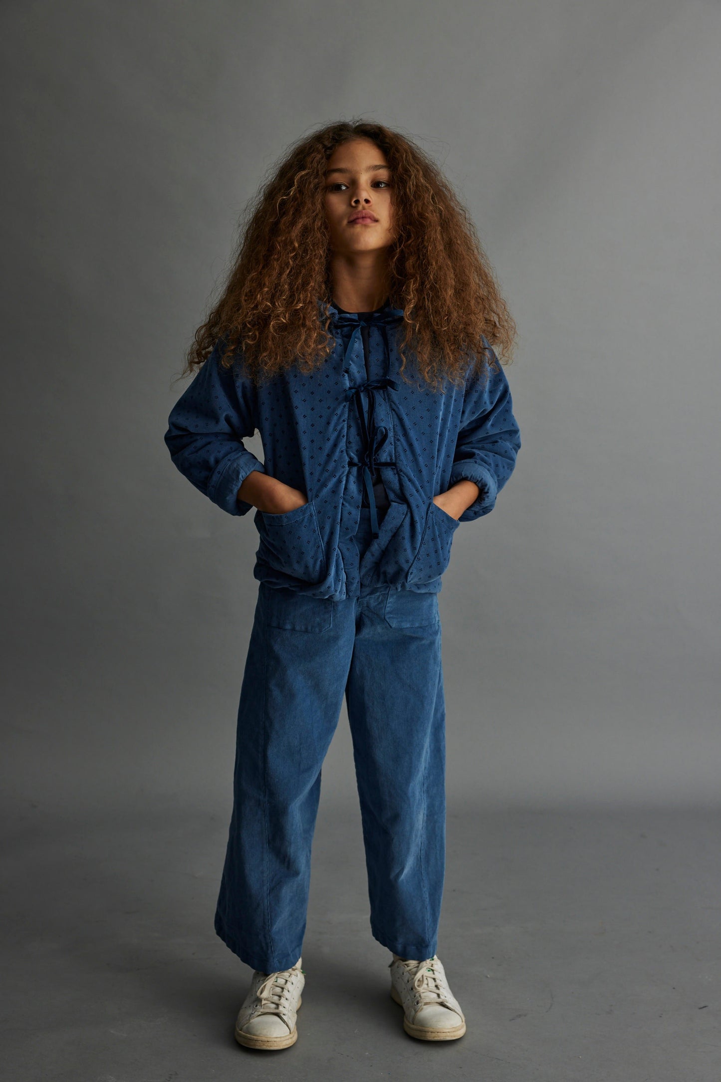 LEILA VELOR FLAKES JACKET - BLUE