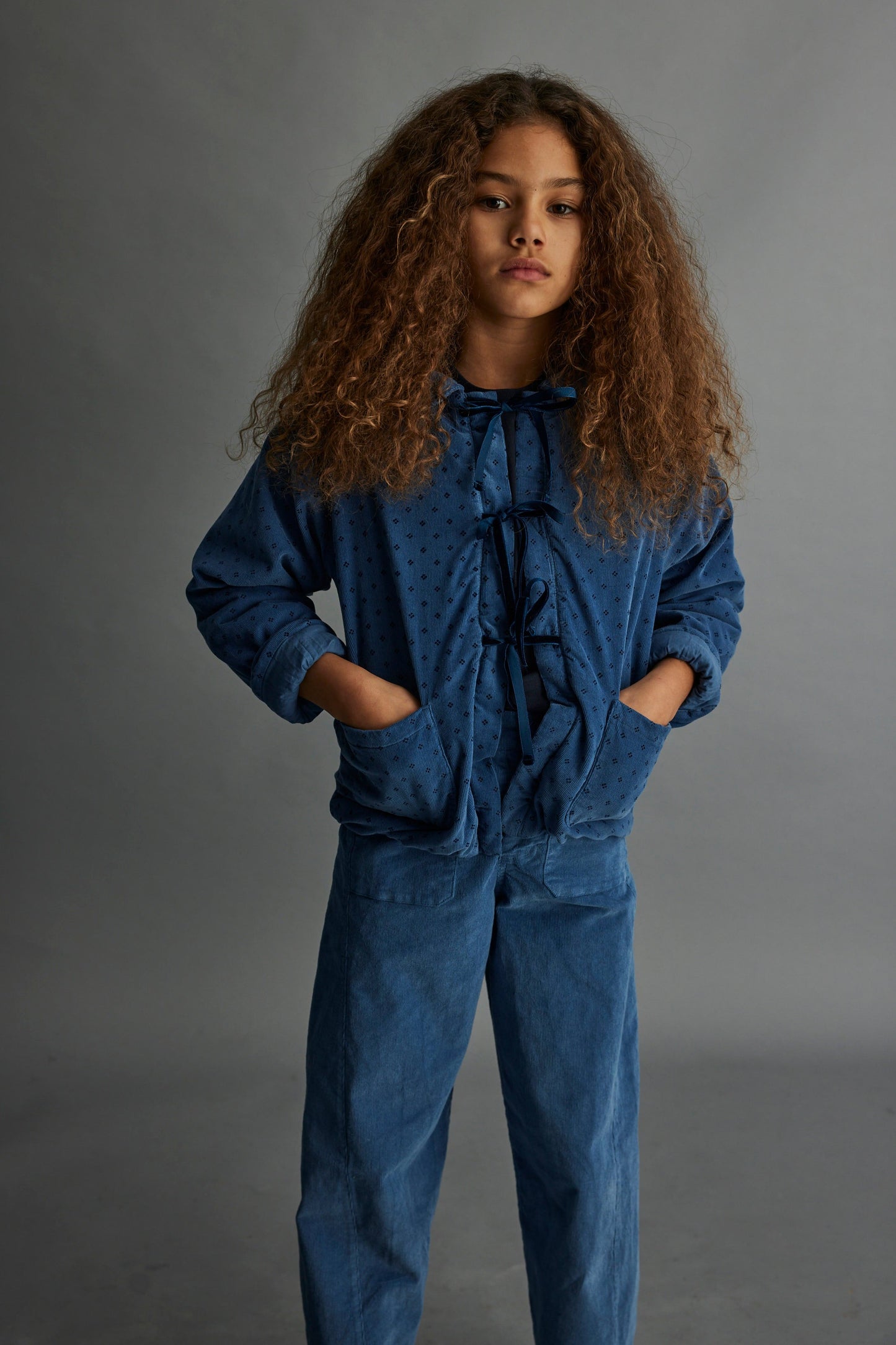 LEILA VELOR FLAKES JACKET - BLUE