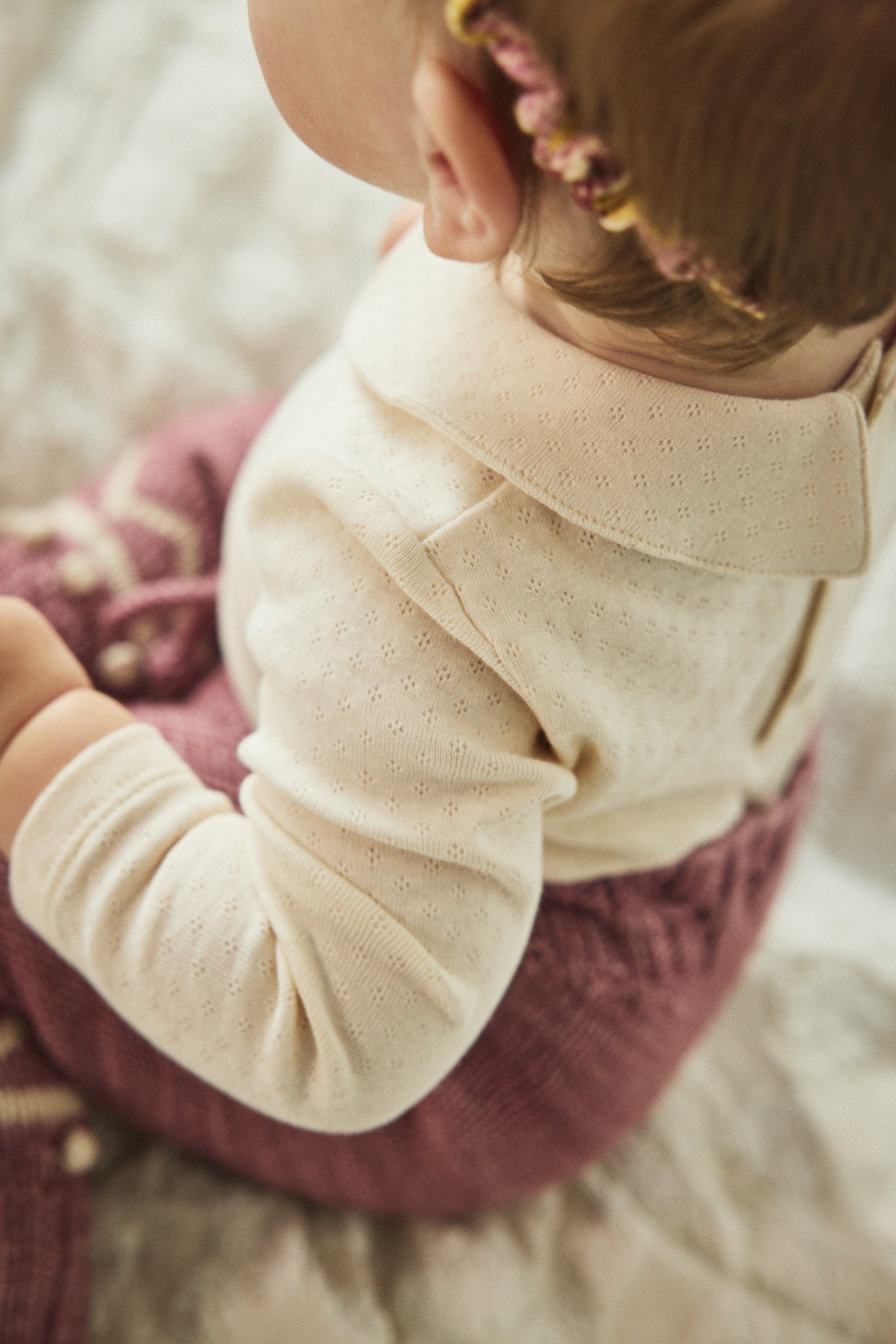 BABY PATTIE COLLAR ONESIE - STRING