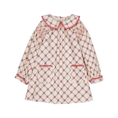 MARTHA FLORAL CHECK GIRLS DRESS