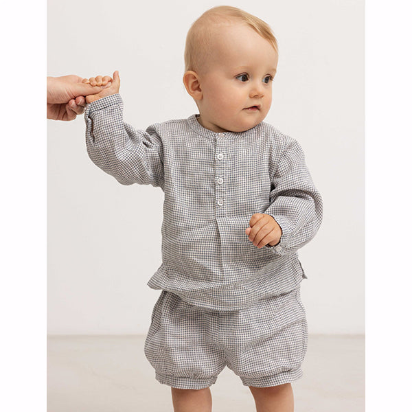 TOTORO MINI CHECK LINEN SHIRT