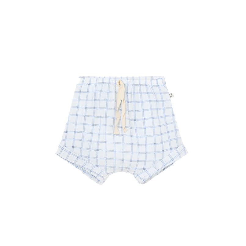 NEO BLUE PLAID BABY SHORTS