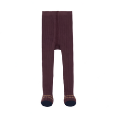 SALLY RIBBED PLAIN TIGHTS - MELANZANA