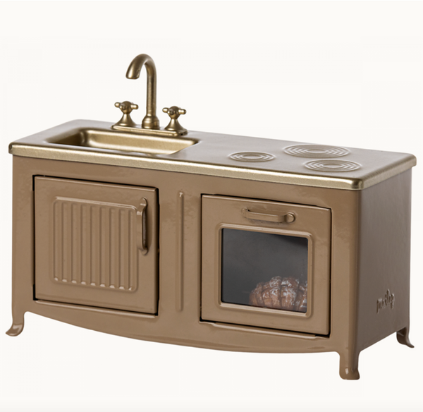 MOUSE KITCHEN STOVE - LIGHT BROWN
