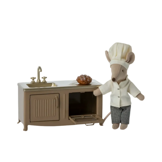 MOUSE KITCHEN STOVE - LIGHT BROWN